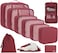 BAGAIL 10 Set Packing Cubes Various Sizes Packing Organizer for Travel Accessories Luggage Carry On SuitcaseBurgundy