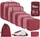 BAGAIL 10 Set Packing Cubes Various Sizes Packing Organizer for Travel Accessories Luggage Carry On SuitcaseBurgundy