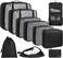 BAGAIL 10 Set Packing Cubes Various Sizes Packing Organizer for Travel Accessories Luggage Carry On SuitcaseBlack