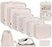 BAGAIL 10 Set Packing Cubes Various Sizes Packing Organizer for Travel Accessories Luggage Carry On SuitcaseCream