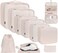 BAGAIL 10 Set Packing Cubes Various Sizes Packing Organizer for Travel Accessories Luggage Carry On SuitcaseCream