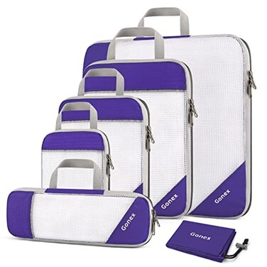 Gonex Compression Packing Cubes Mesh Organizers LMSXSSlimLaundry Bag Purple