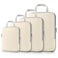 Gonex Compression Packing Cubes 4pcs Expandable Storage Travel Luggage Bags Organizers Cream