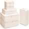 Mossio Travel Organizer 6 Piece Various Size Durable Packing Cubes Pouch Beige