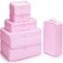 Mossio Luggage Organizer 6 Pack Foldable Travel Cubes Lightweight Storage Bag Pink