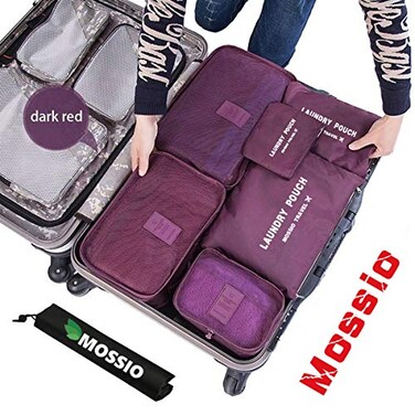 Mossio Travel Organizer Multifunctional Compact Clothing Packing Cube Wine Red