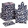 Mossio Luggage Organizer 7 Set Compression Pouches for Suitcase Backpacking Camping Cruise Navy Daisy
