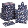 Mossio Luggage Organizer 7 Set Compression Pouches for Suitcase Backpacking Camping Cruise Navy Daisy