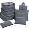 Mossio Packing Organizers 7pc Small Medium Large Packing Cubes Set Garment Clothes Bag Navy Star