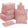 Mossio Luggage Cubes 7 Pack Lightweight Toiletry Organizer Space Saver Travel Accessories Pink Leopard