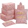 Mossio Luggage Cubes 7 Pack Lightweight Toiletry Organizer Space Saver Travel Accessories Pink Leopard