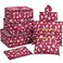 Mossio Travel Cubes 7 Piece Compact Carry On Luggage Organizer Value Folders Travel Bag Wine Flower