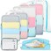 PFEYRPK Compression Packing Cubes for SuitcaseExpandable Packing Cubes Compression for Travel 7 Set with Clear Toiletries Shoe Bag and Backpack Bag Organizer Cubes for Travel Essentials