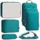 Bagail Ultralight Packing Cubes 7 Set 3 Compression Packing Cubes 3 Packing Organizers With 1 Shoe BagTeal