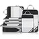 Prezon Compression Packing Cubes for Travel Lightweight Vacation Travel Essentials Travel Accessories for Suitcase Organizer Bags Set Durable Luggage Organizer 6 set Half Mesh Black
