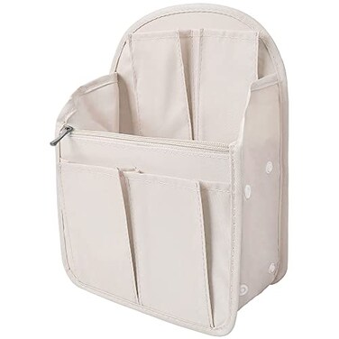Vercord Backpack Organizer Insert Liner Hanging Travel Bag in Bag with Many Pockets Beige Medium