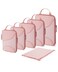 BAGSMART Compression Packing Cubes 6 Set Travel Packing Cubes for Suitcases Compression Suitcase Organizers with Shoe Bag Baby Pink
