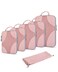 BAGSMART Compression Packing Cubes for Travel Compressible Luggage Organizer for Cruise Ship Lightweight Travel Essentials 6Pack 1L2M2S1Shoe Bag Pink