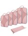 BAGSMART Compression Packing Cubes for Travel Compressible Luggage Organizer for Cruise Ship Lightweight Travel Essentials 6Pack 1L2M2S1Shoe Bag Pink
