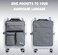 SUITEDNOMAD Luggage Harness for Carry On Bag Over Suitcase Organizer with Storage Pockets and Laptop Sleeves Slide On Adjustable Bag for Travel