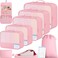 BAGAIL 9 Set Packing Cubes with Packing List Luggage Packing Organizers for Travel Accessories Pink