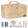 ZRRAJOY Double Layer Storage Case For Shark Flexstyle Travel Carrying Case For Shark 430440 Flexstyle Organizer Bag For Shark FlexstyleDyson Airwrap Styler Attachments Gold