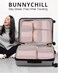 Bunnychill 8 Set Compression Packing Cubes for Travel Portable Zipper Packing Cube for Cloting Expandable Space Saver Storage Luggage Organizer Bags for SuitcasesPink
