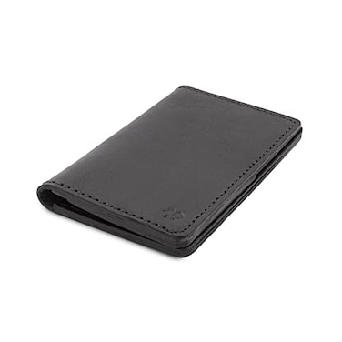 Main Street Forge Leather Passport Holder for Men Made in USA 35 x 55 Field Notes Cover Midnight Black