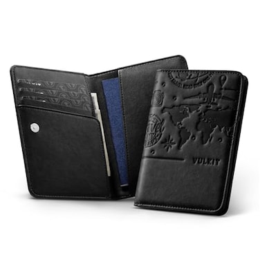 VULKIT Passport Holder Magnetic Closure RFID Blocking Travel Wallet Passport Book Cover Boarding Pass Holder Travel Essentials
