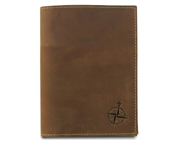 WANDERINGS Leather Travel Wallet with Passport Holder 55 x 4 Genuine Leather Case with RFID Blocking for Men and Women Folding Wallet for Passports
