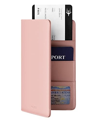 VULKIT Passport Wallet Premium Nappa Leather RFID Blocking Travel Wallet for Men Women