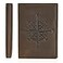 POLARE ORIGINAL Polare Slim RFID Blocking Leather Passport Holder Travel Bifold Wallet For MenDark Brown Compass