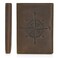 POLARE ORIGINAL Polare Slim RFID Blocking Leather Passport Holder Travel Bifold Wallet For MenDark Brown Compass