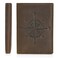 POLARE ORIGINAL Polare Slim RFID Blocking Leather Passport Holder Travel Bifold Wallet For MenDark Brown Compass