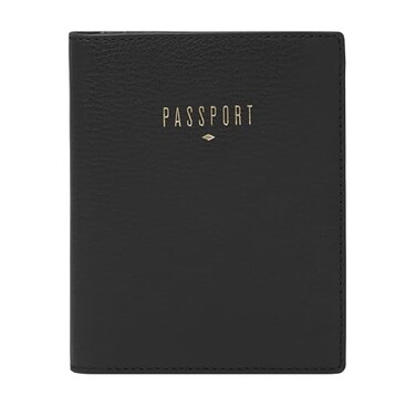 Fossil Womens Passport Leather Wallet RFID Blocking Travel Passport Holder Case Black Model SLG1499001