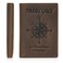 POLARE ORIGINAL Polare Luxury RFID Blocking Leather Passport Holder Travel Wallet For Men and Women Dark Brown Compass