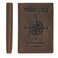 POLARE ORIGINAL Polare Luxury RFID Blocking Leather Passport Holder Travel Wallet For Men and Women Dark Brown Compass