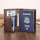 POLARE ORIGINAL Polare Slim RFID Blocking Leather Passport Holder Travel Bifold Wallet For Men Coffee