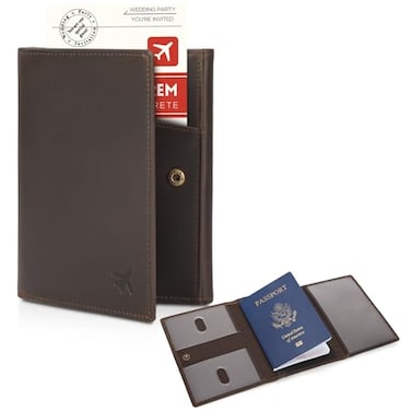POLARE ORIGINAL Polare Full Grain Leather Pilot Wallet Passport Holder RFID Blocking Trifold Travel Cover Document Organizer for Aviation Professionals