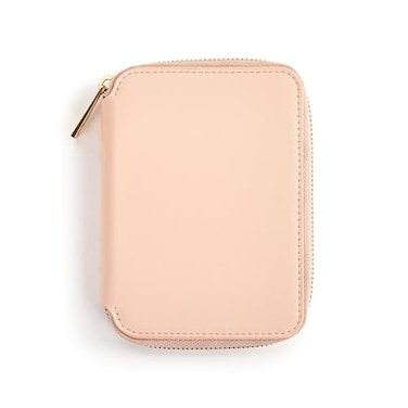 DEMDACO Passport Wallet With RFID Protection and Built In Tracker Holder 4 x 6 Inch Vegan Leather Coral Pink