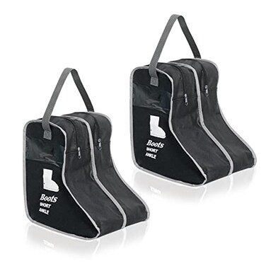 KOVOSCH 2 Pack Portable Boots Storage Bag Black Shoe Bags for Storage and Travel Dust Proof Travel Shoe Bags for Packing Medium