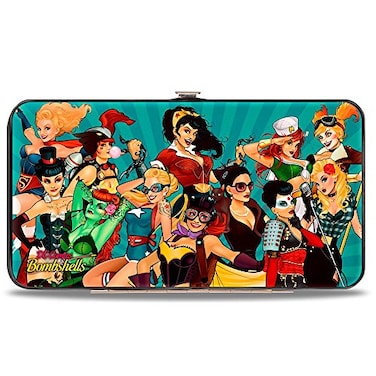 Buckle-Down BuckleDown womens Buckledown Hinge 12dc Bombshells Group PoseRays Blues Wallet Multicolor 7 x 4 US