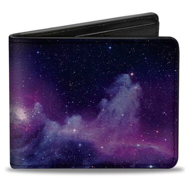 Buckle-Down BuckleDown mens Buckledown Pu Bifold Bi Fold Wallet Multicolor Galaxy 40 x 35 US