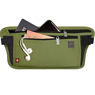 Lewis N. Clark Lewis N Clark RFID Blocking Money Belt Travel Pouch Credit Card Id Passport Holder Olive One Size
