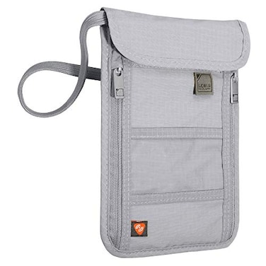 Lewis N. Clark Lewis N Clark RFID Blocking Stash Neck Wallet Travel Pouch Passport Holder for Women Men Gray