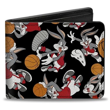 Buckle-Down BuckleDown mens Buckledown Bifold Bugs Bunny Bi Fold Wallet Orange Red 40 x 35 US
