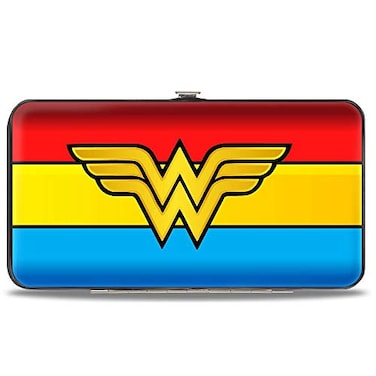 Buckle-Down BuckleDown Hinge Wallet Wonder Woman LogoStripe RedYellowsBlue