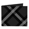 Buckle-Down Wallet Bifold Canvas Buffalo Plaid X Charcoal Black Gray