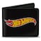 Buckle-Down BuckleDown Mattel Wallet Bifold Hot Wheels Classic Flame Logo Black Red Yellow Vegan Leather
