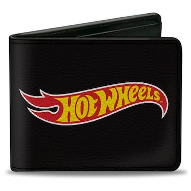 Buckle-Down BuckleDown Mattel Wallet Bifold Hot Wheels Classic Flame Logo Black Red Yellow Vegan Leather